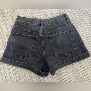 PacSun size 23, black denim, Mom shorts